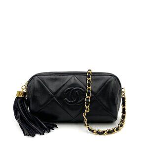 AUTHENTIC CHANEL vintage 1988 small camera barrel 24k gold crossbody bag